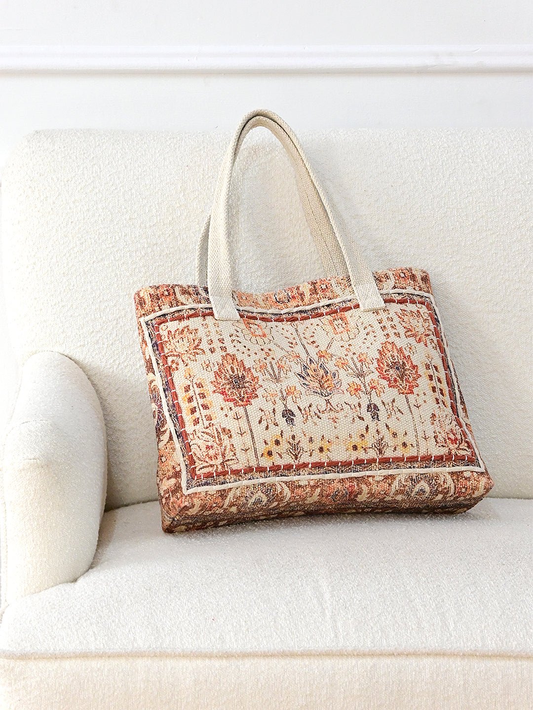 LEILANI - HAND BLOCK COTTON PRINTED TOTE BAG - ART AVENUE