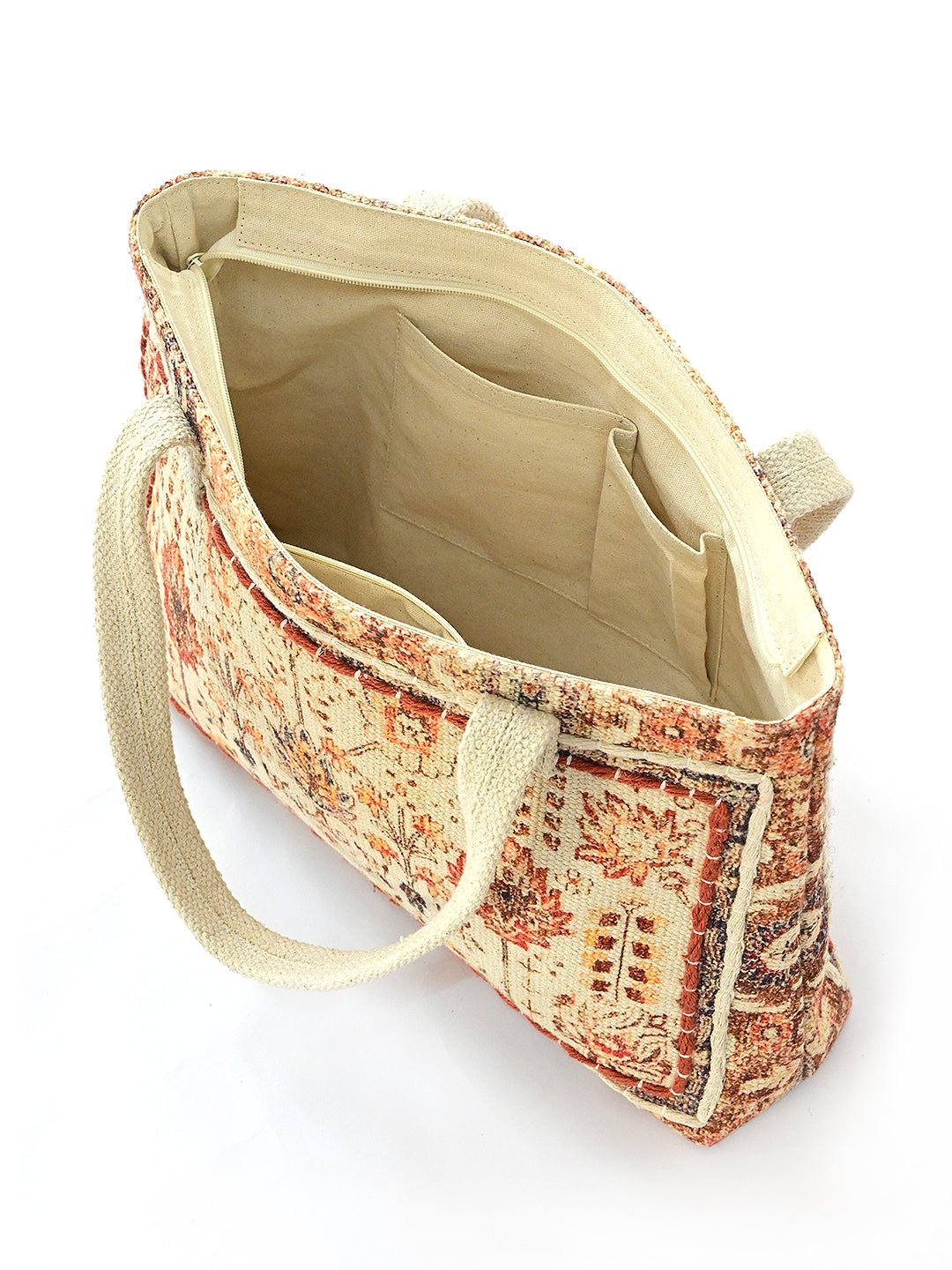 LEILANI - HAND BLOCK COTTON PRINTED TOTE BAG - ART AVENUE