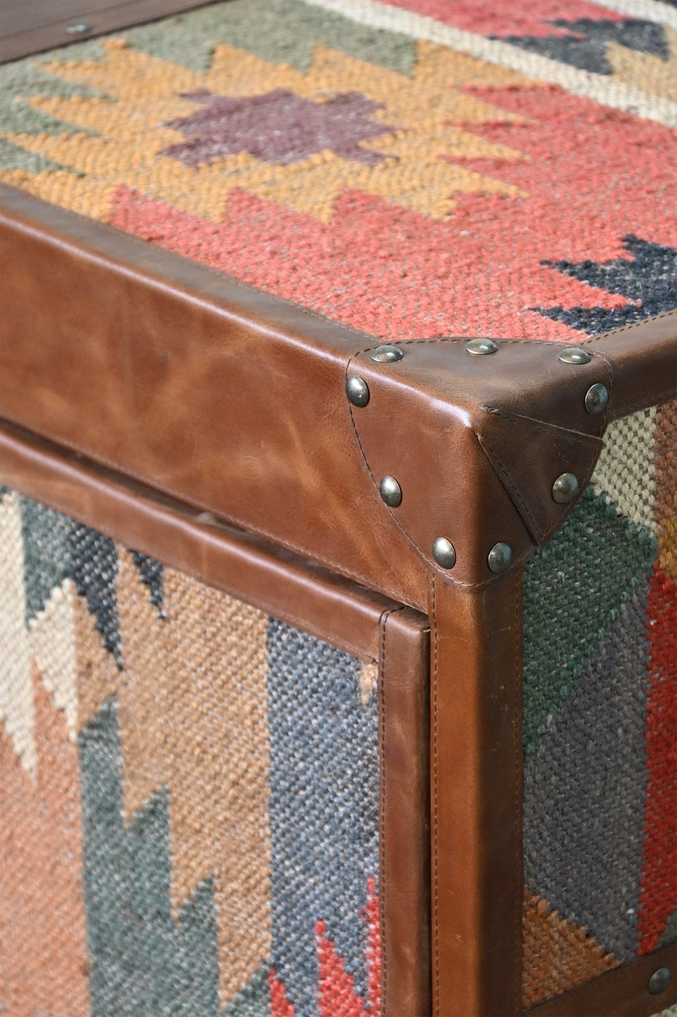 CHARLEY CHEST OF DRAWERS - KILIM AND LEATHER - ART AVENUE