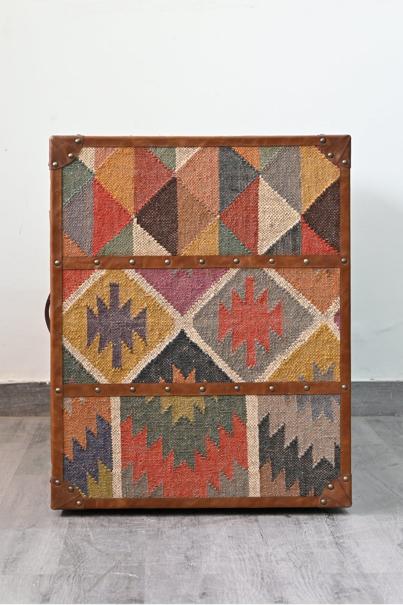 CHARLEY CHEST OF DRAWERS - KILIM AND LEATHER - ART AVENUE