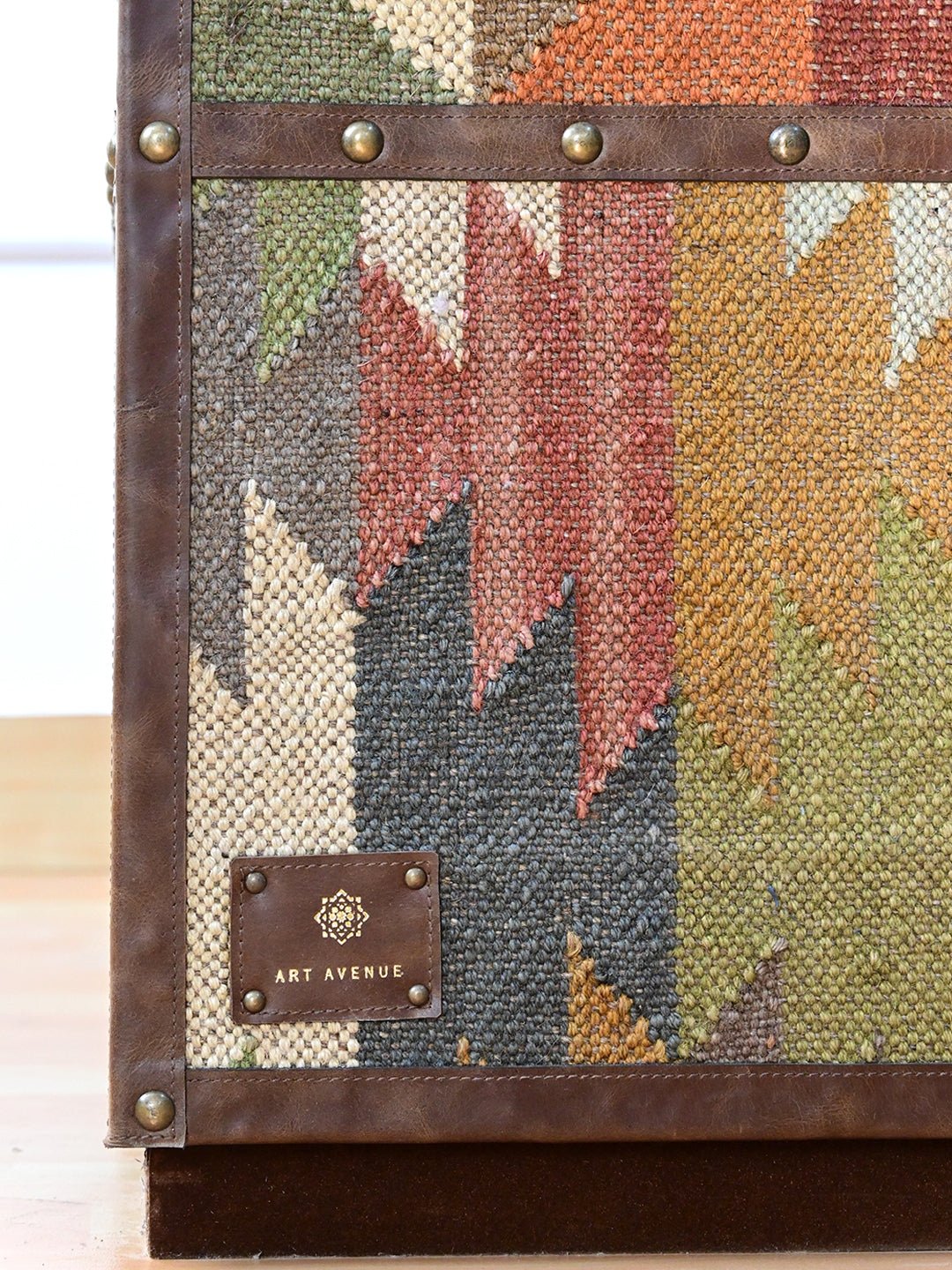 TARINI - LEATHER AND KILIM WARDROBE - ART AVENUE