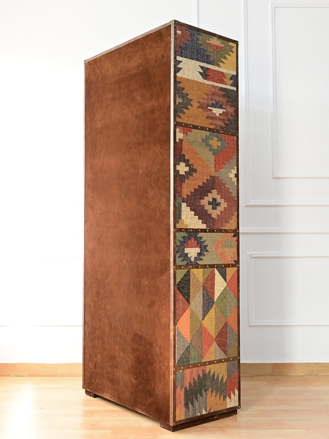 TARINI - LEATHER AND KILIM WARDROBE - ART AVENUE