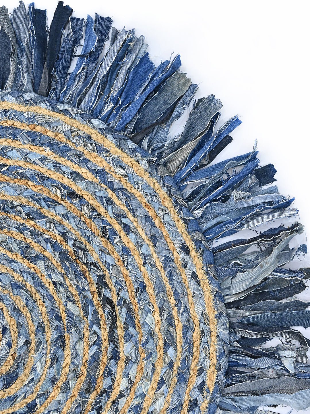 ABHAY - ROUND DENIM JUTE RUG - ART AVENUE