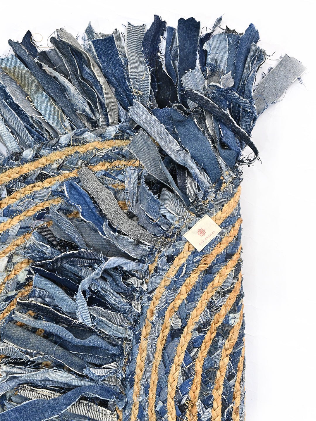 ABHAY - ROUND DENIM JUTE RUG - ART AVENUE