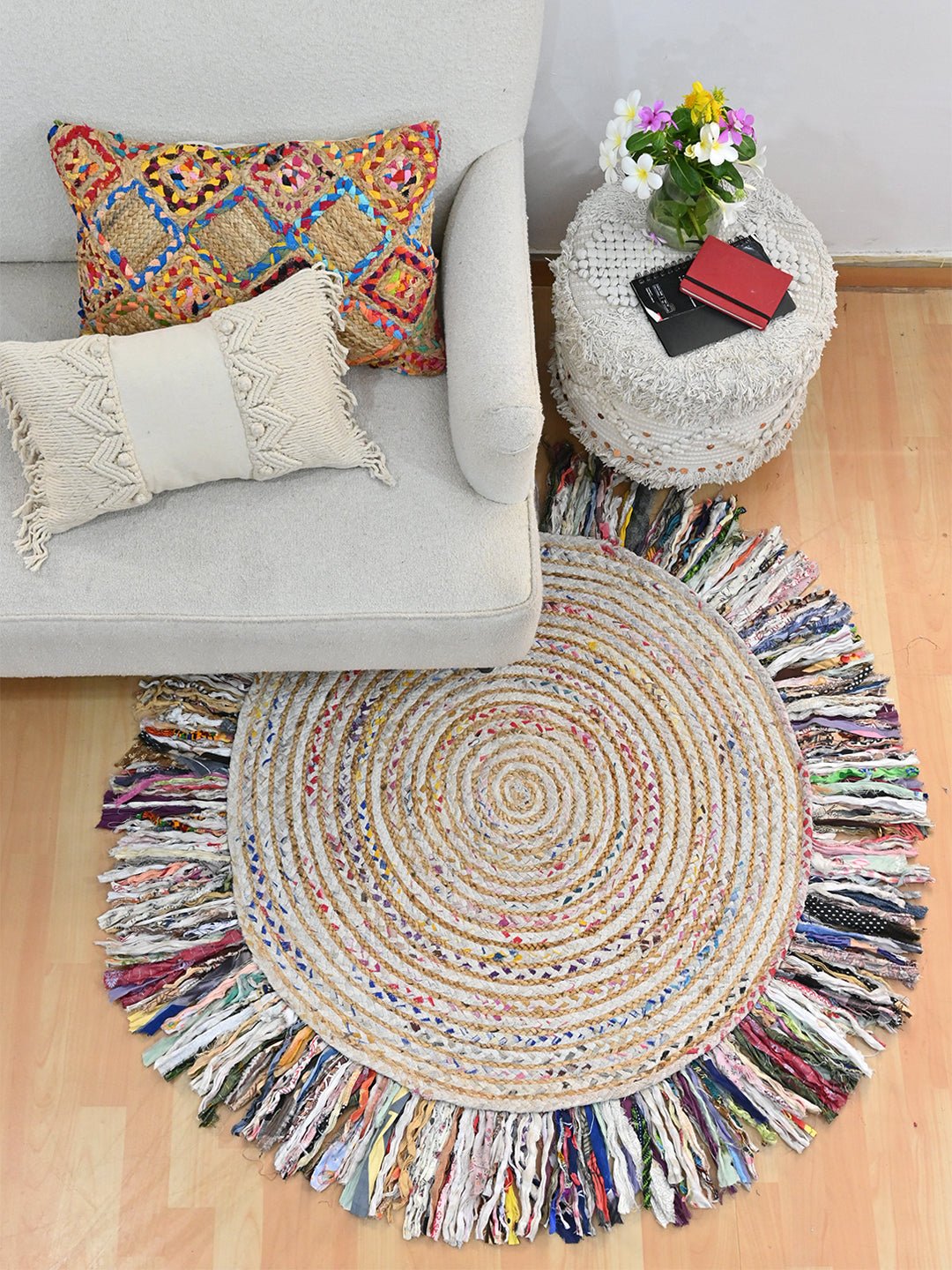 HENRY- ROUND JUTE CHINDI RUG - ART AVENUE
