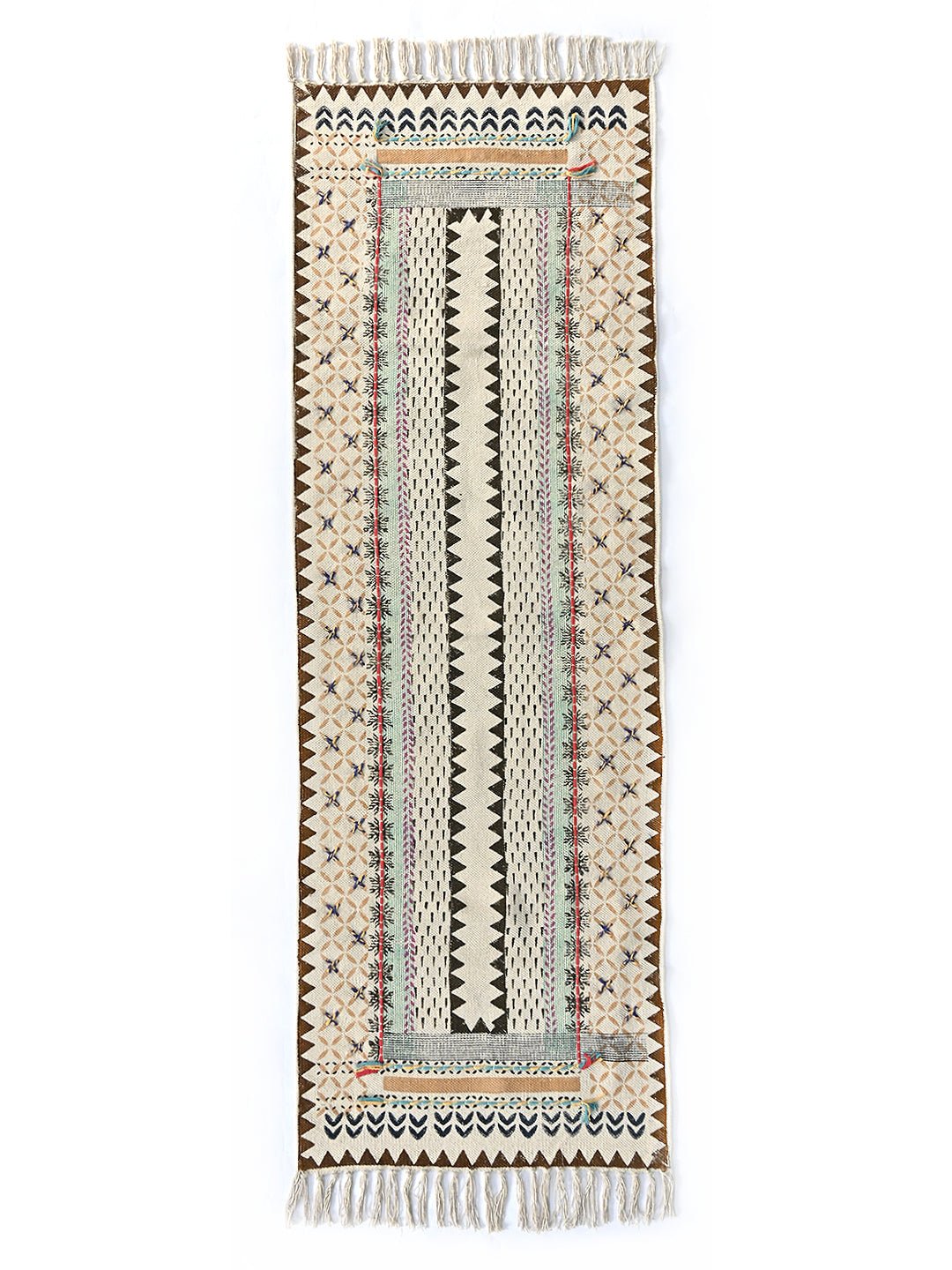 ASIATIC - BLOCK PRINTED COTTON FLOOR RUG RUNNER - ART AVENUE