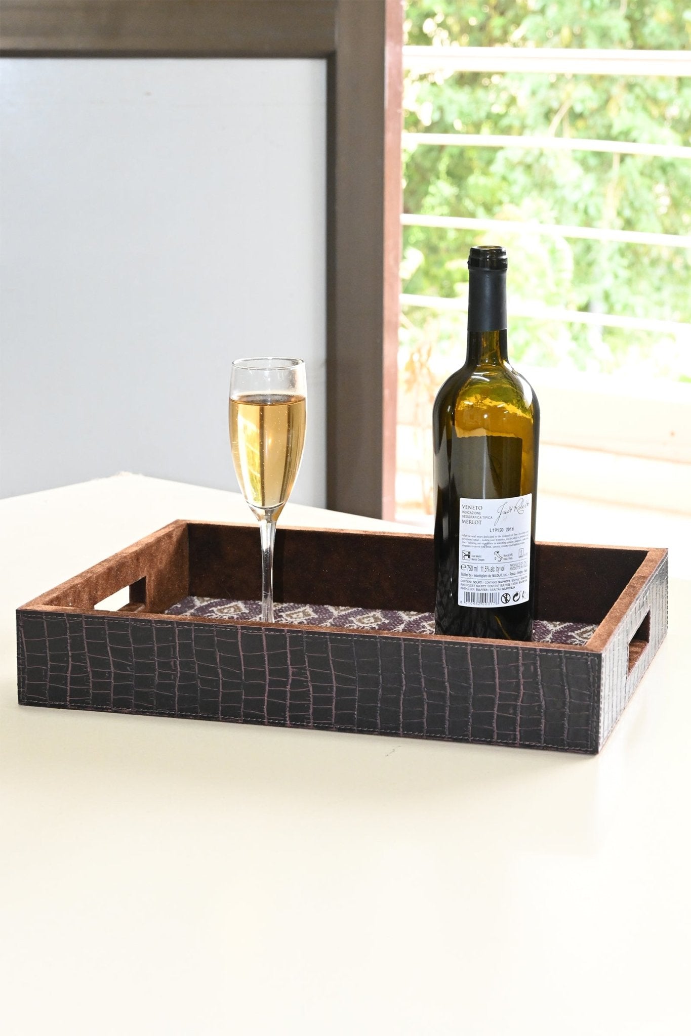 MARXIST - LEATHER & COTTON PRINTED DURRIE TRAY - ART AVENUE