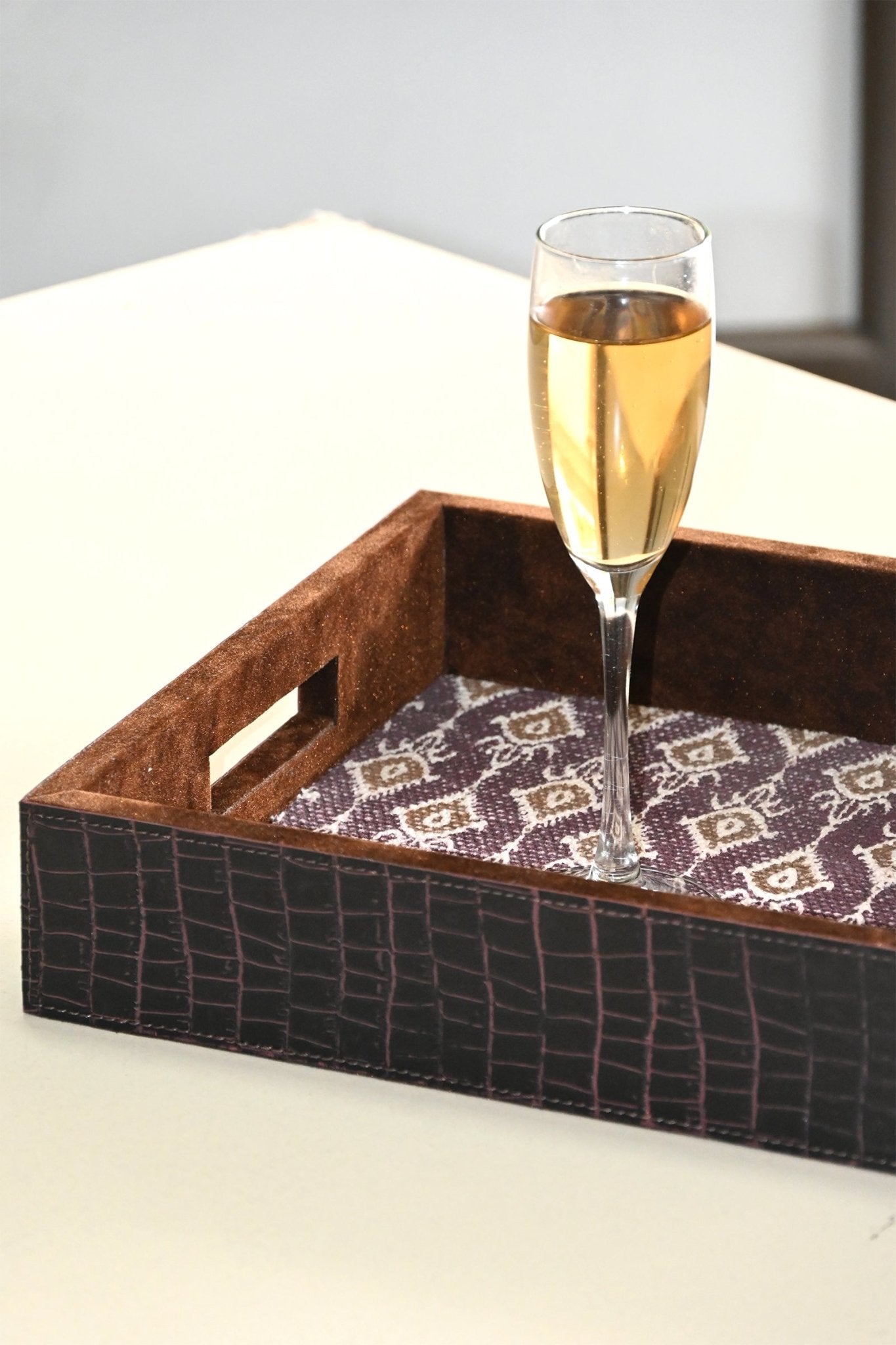 MARXIST - LEATHER & COTTON PRINTED DURRIE TRAY - ART AVENUE