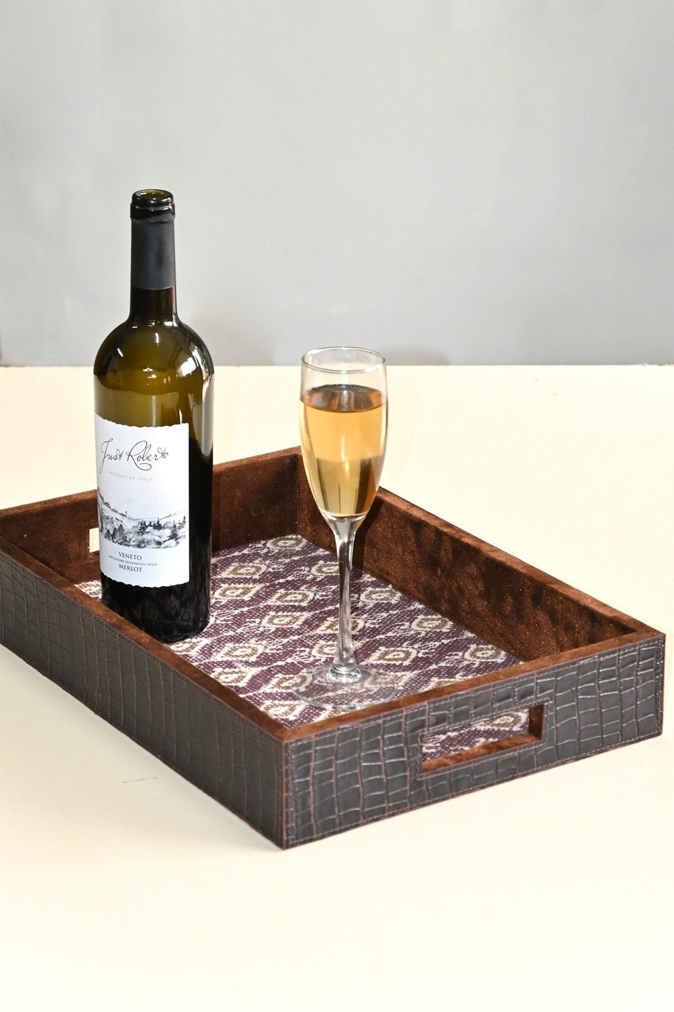 MARXIST - LEATHER & COTTON PRINTED DURRIE TRAY - ART AVENUE