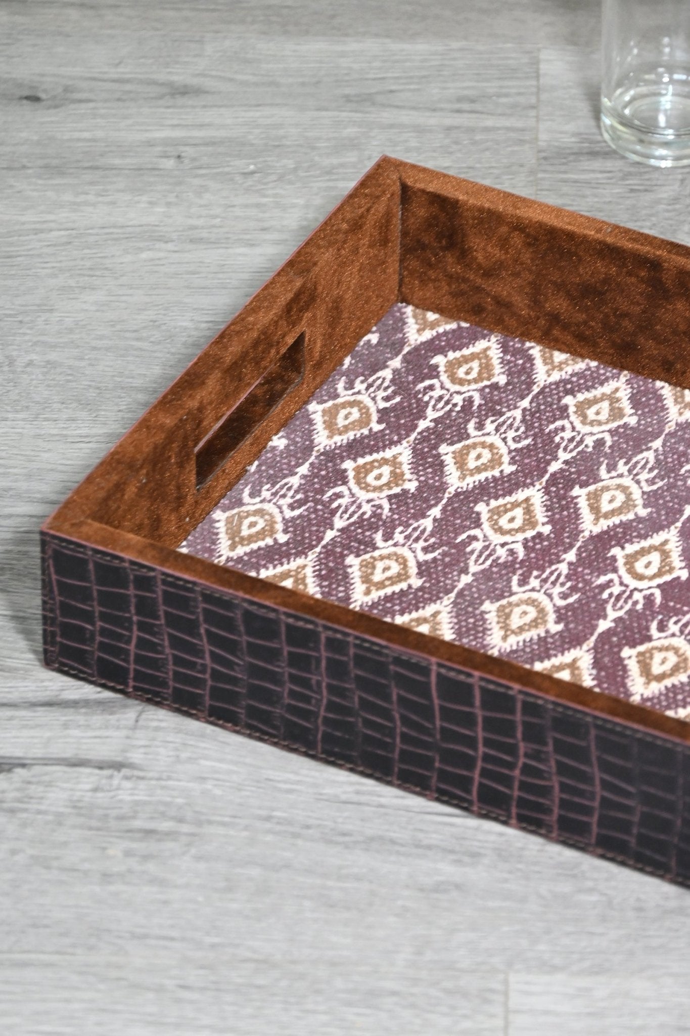 MARXIST - LEATHER & COTTON PRINTED DURRIE TRAY - ART AVENUE