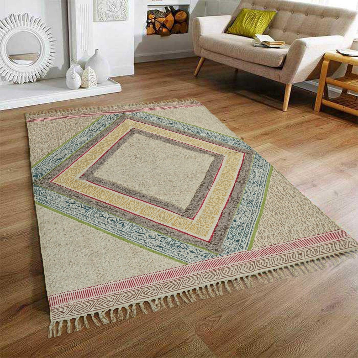 ADAH - BLOCK PRINTED RUG - ART AVENUE