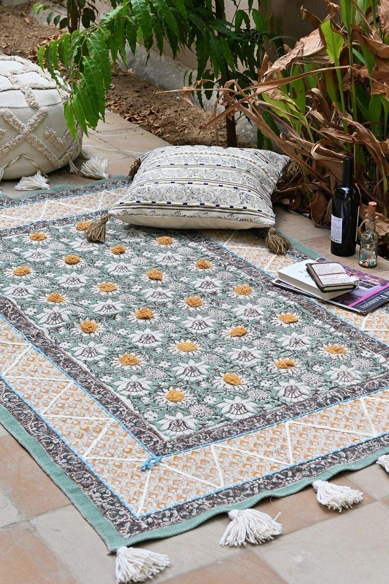 ANANTA - BLOCK PRINTED COTTON RUG - ART AVENUE