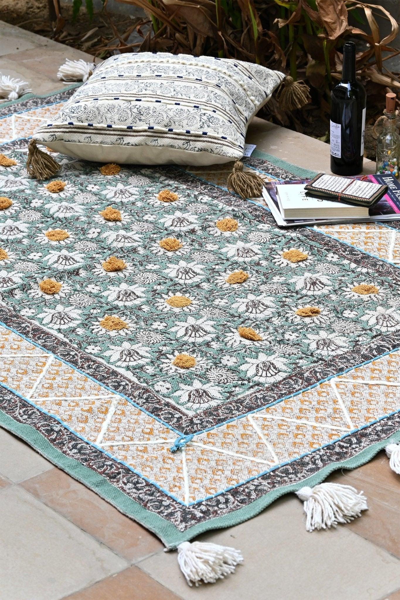 ANANTA - BLOCK PRINTED COTTON RUG - ART AVENUE