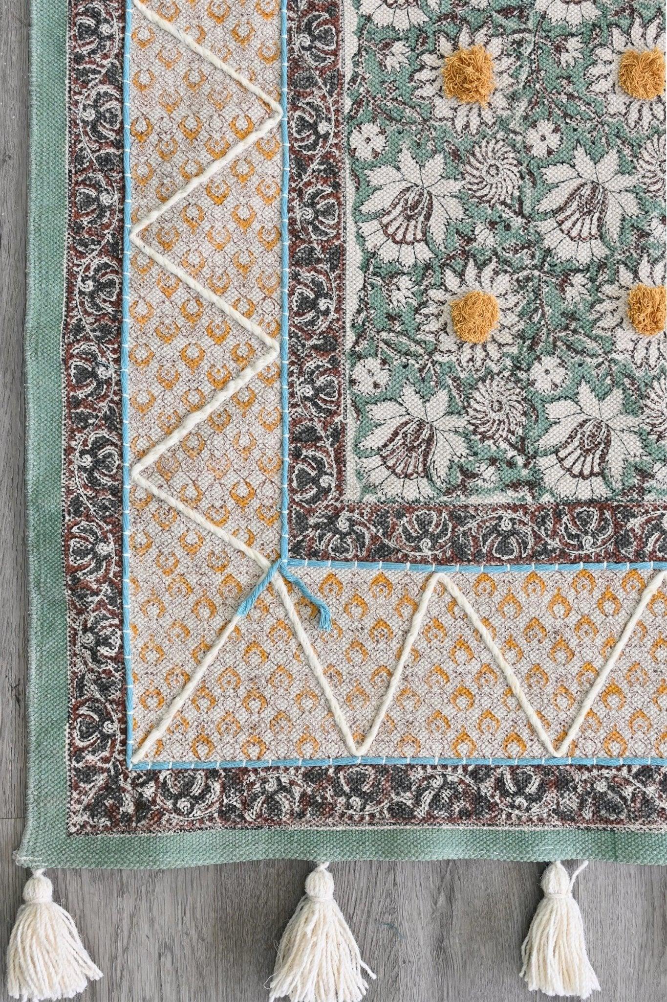 ANANTA - BLOCK PRINTED COTTON RUG - ART AVENUE