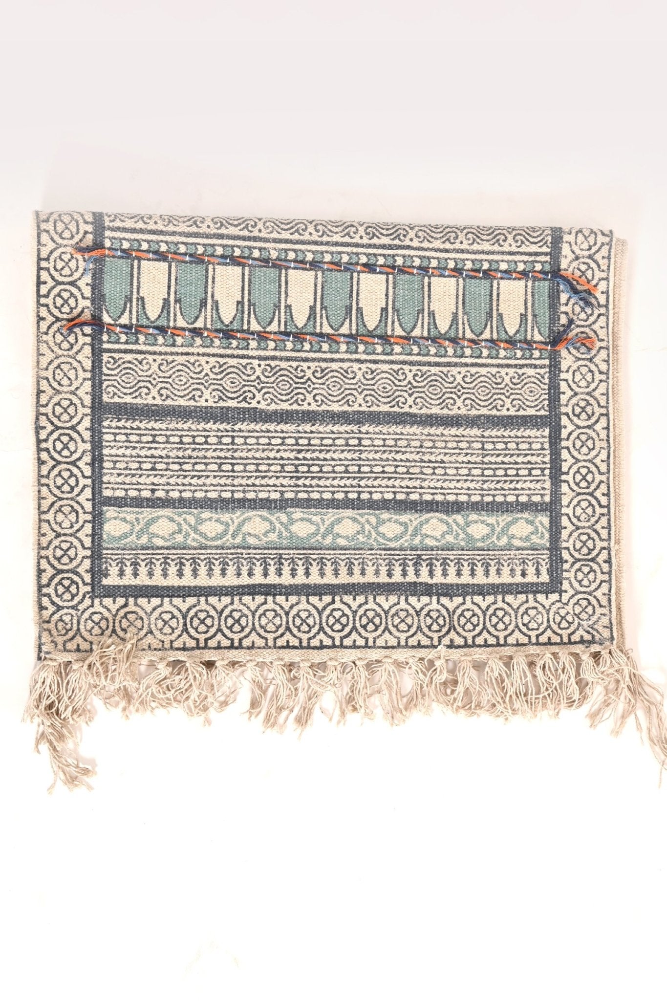 AUDREY -BLOCK PRINTED FLOOR RUNNER - BLUE - ART AVENUE