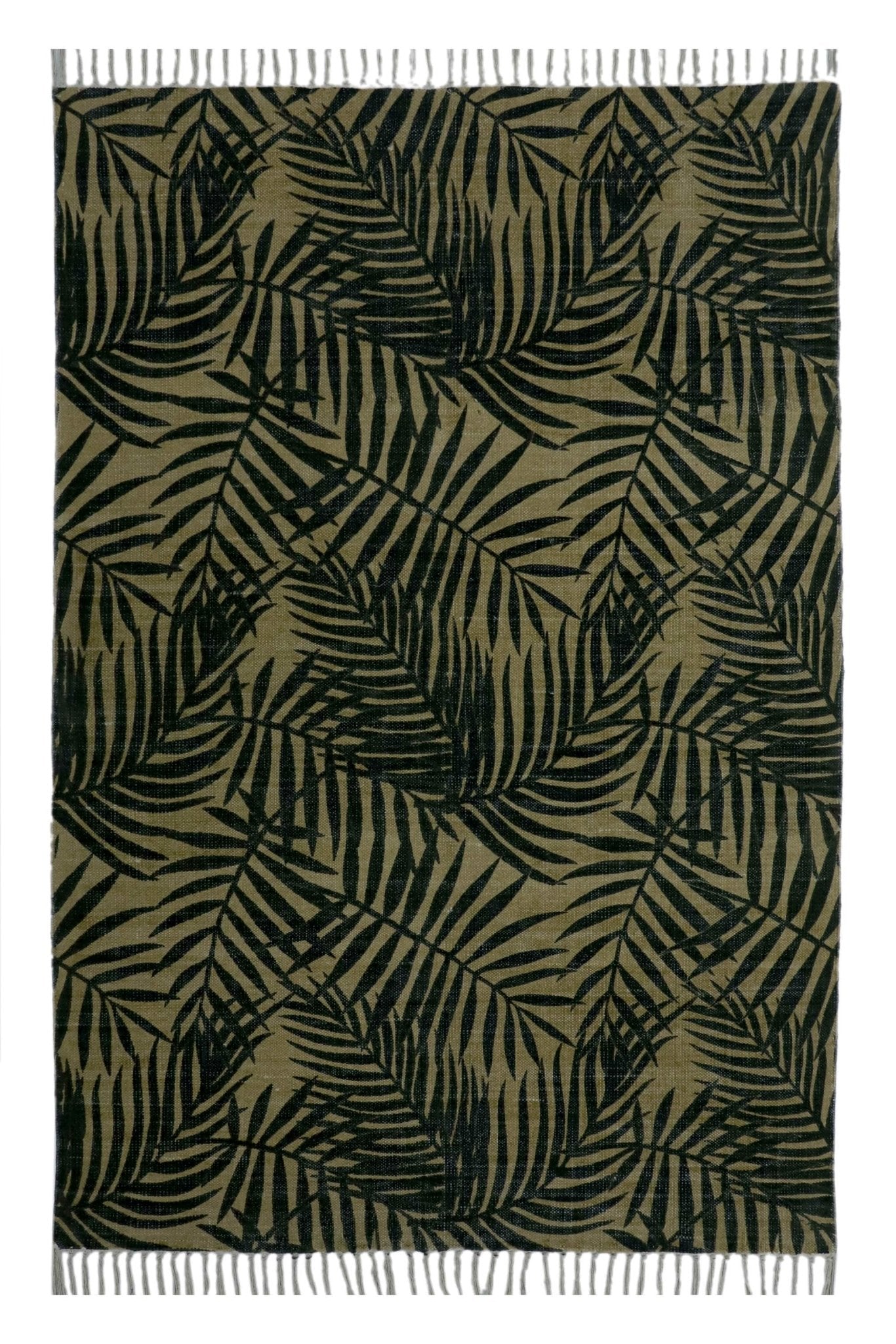 BIKANER - PRINTED RUG - OLIVE GREEN - ART AVENUE