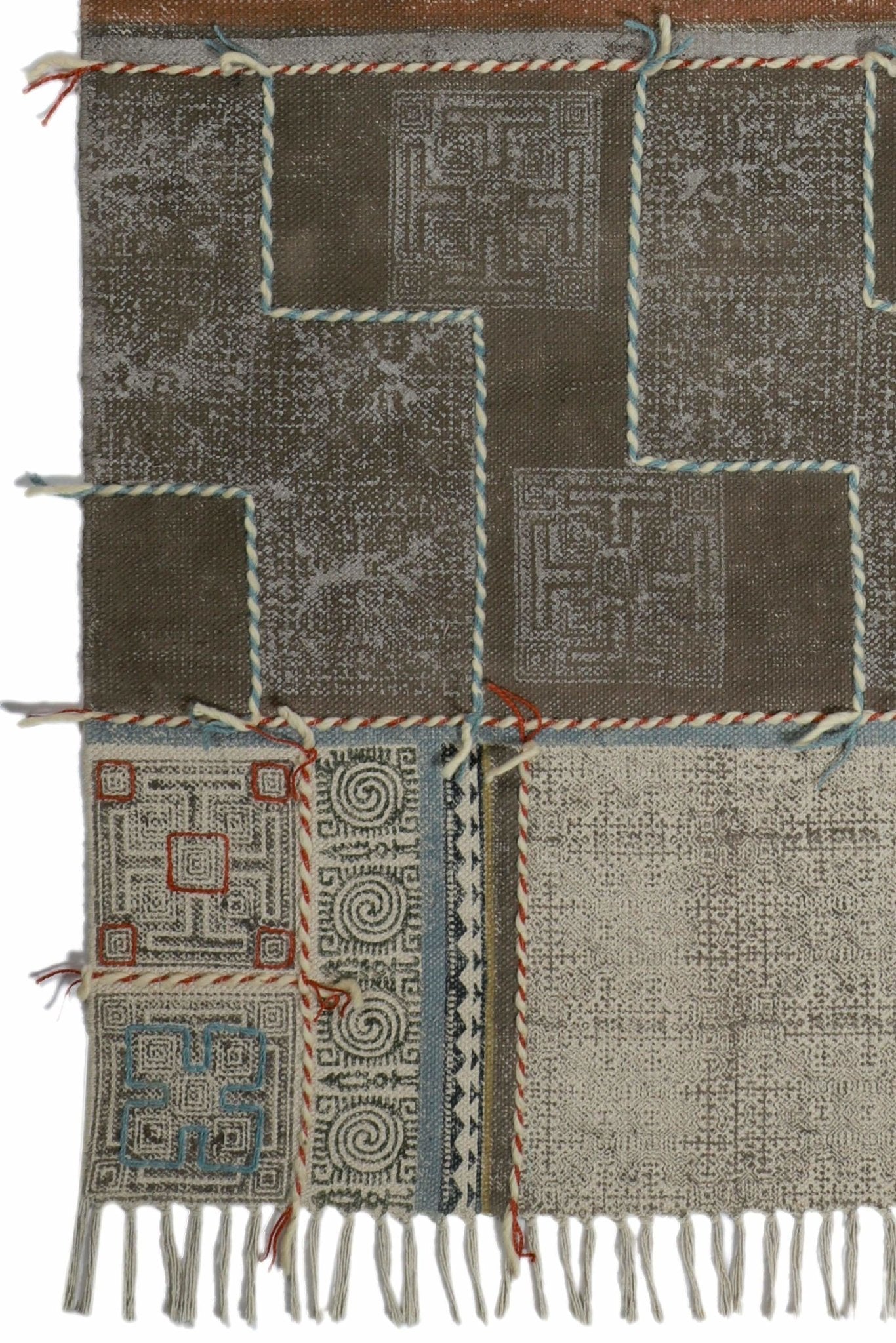 DEOLI - BLOCK PRINTED RUG - DARK BROWN - ART AVENUE