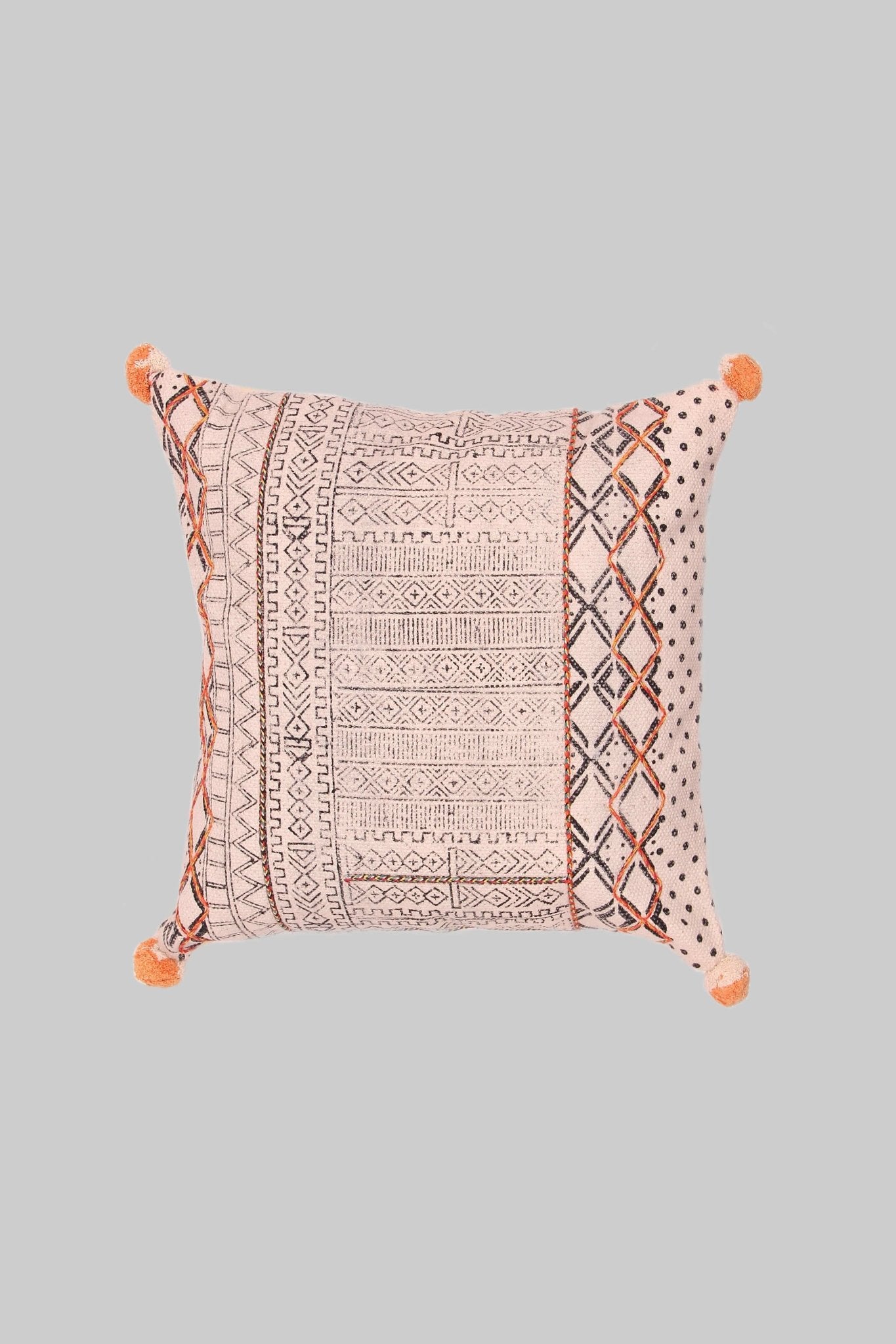 DOTS - SQUARE CUSHION COVER -BLACK - ART AVENUE