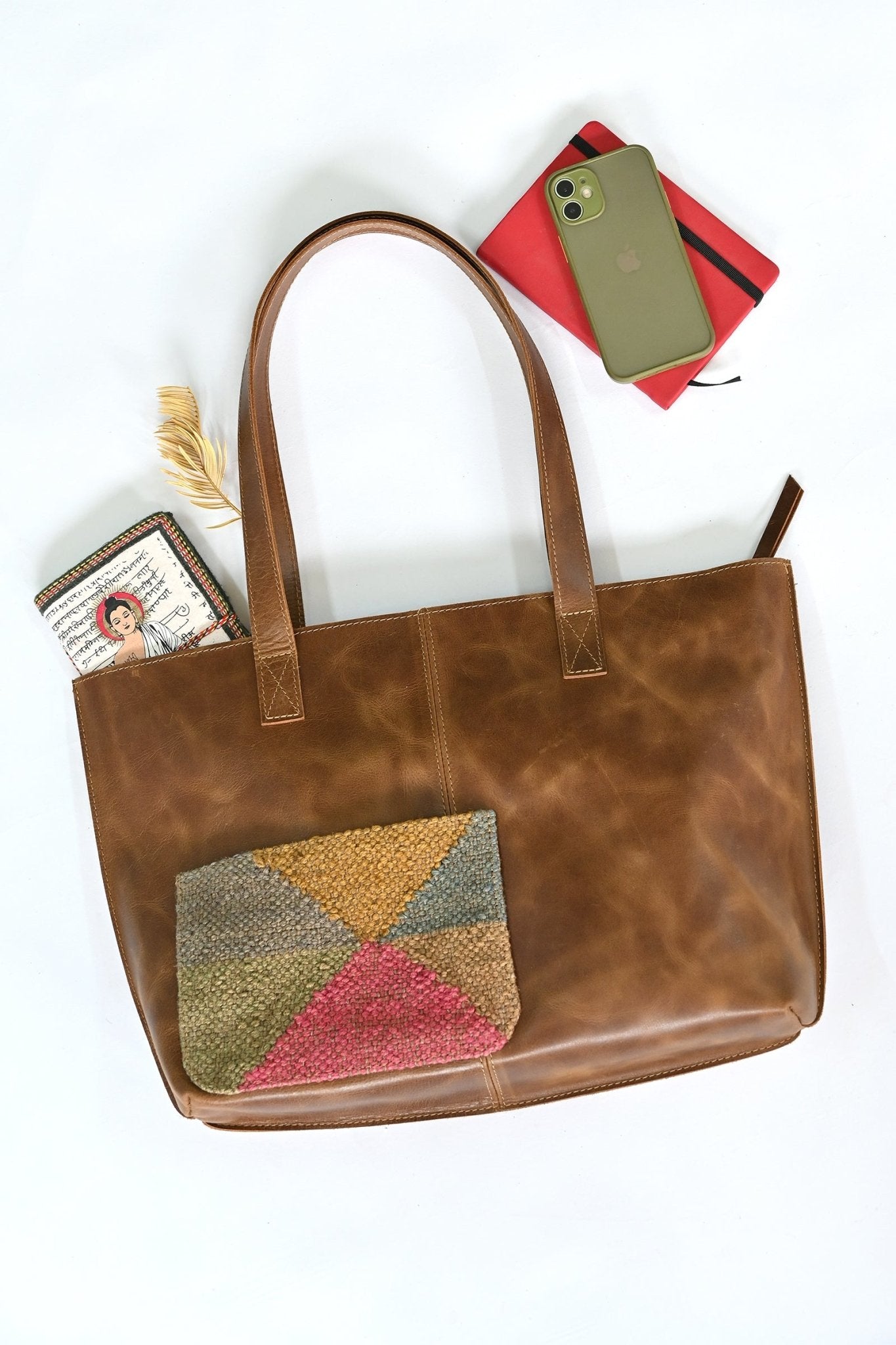 EZRA - LEATHER HAND BAG - ART AVENUE