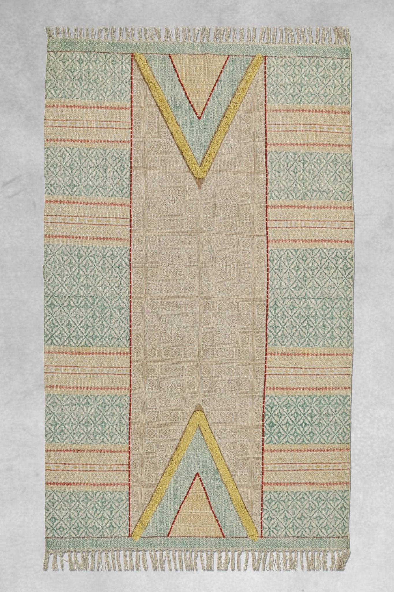 GANGES - BLOCK PRINTED RUG - ART AVENUE