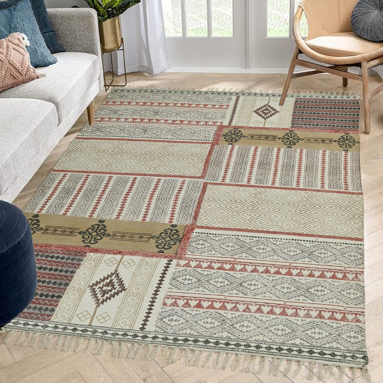 KOTA - BLOCK PRINTED COTTON RUG - ART AVENUE