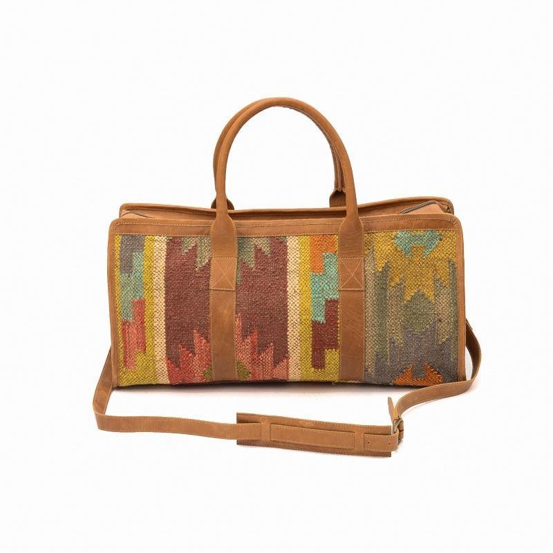 KRAUS- KILIM & LEATHER TRAVEL BAG - ART AVENUE
