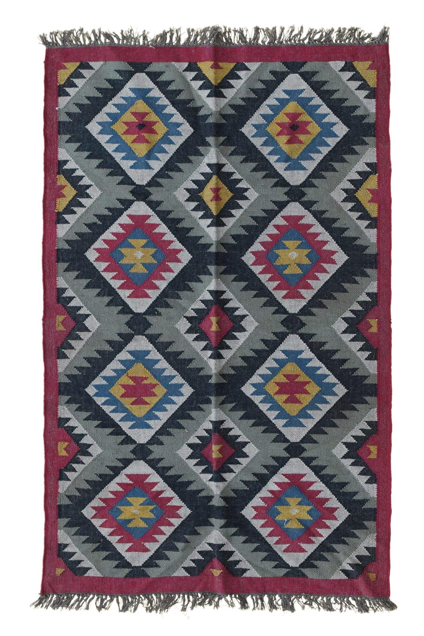 Magnolia handwoven kilim rug — multicolour handmade in Jaipur