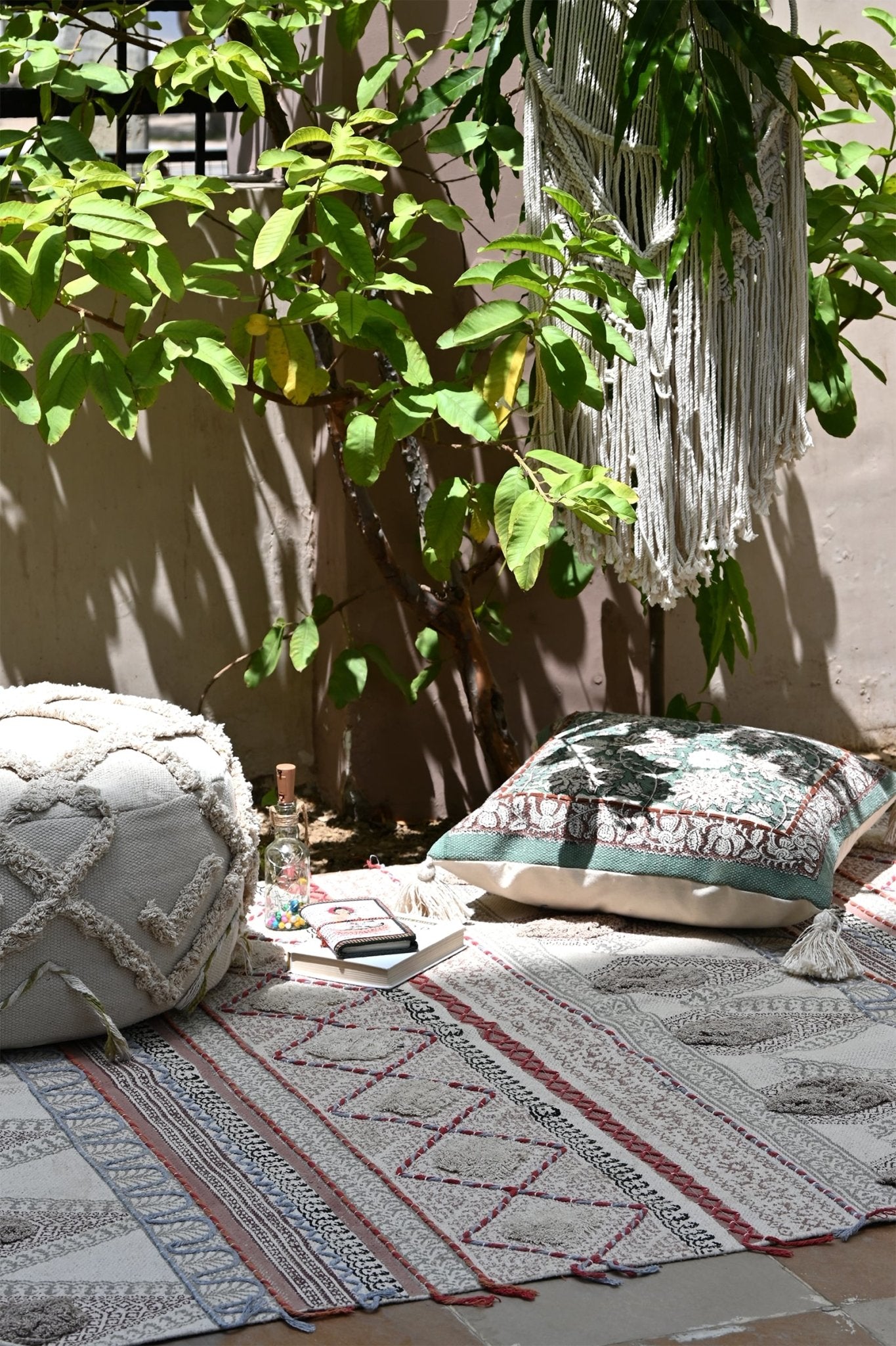 MYLES - BLOCK PRINTED COTTON RUG - ART AVENUE