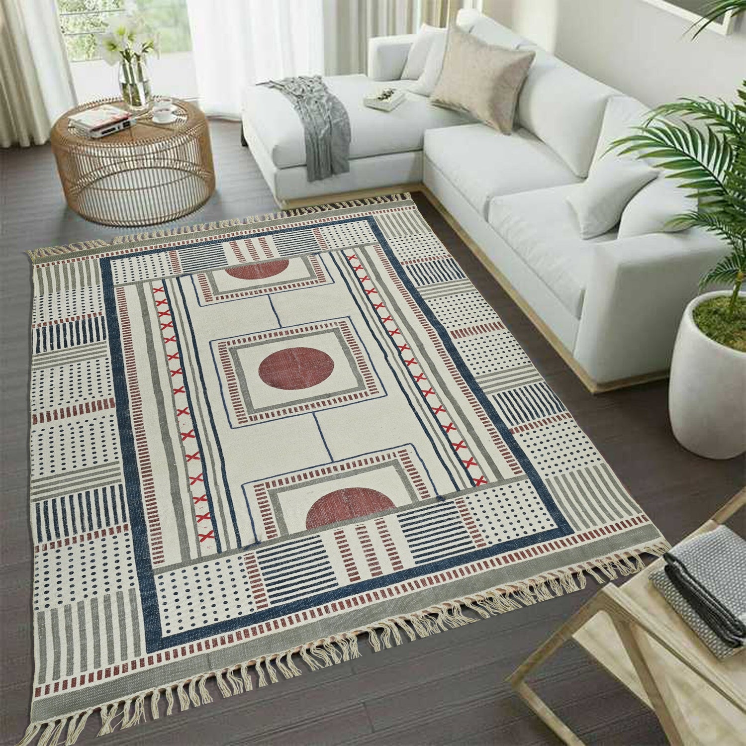 NARCISS - BLOCK PRINTED RUG - ART AVENUE