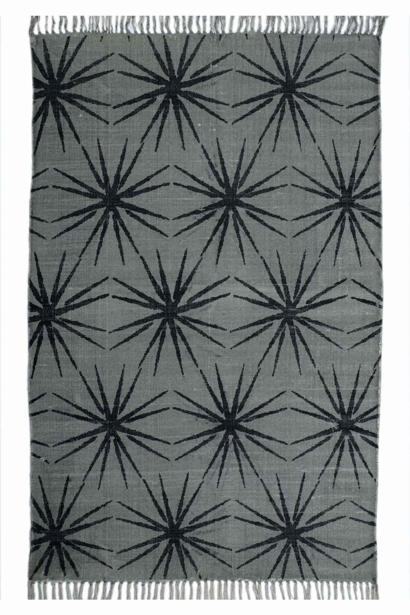 NOWAR - BLOCK PRINTED RUG - GREY - ART AVENUE