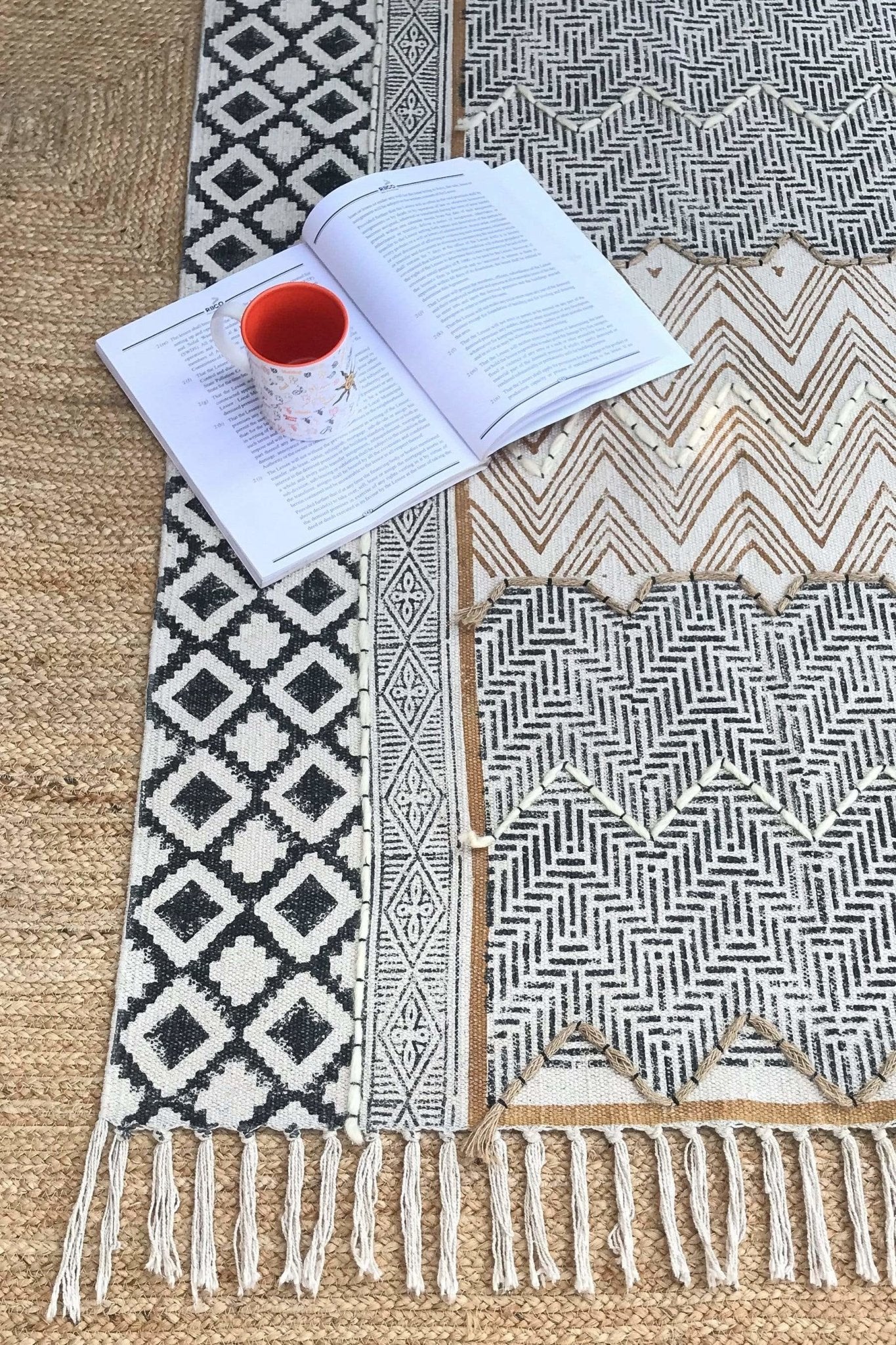 ODYSSEY - BLOCK PRINTED RUG - MUSTARD - ART AVENUE