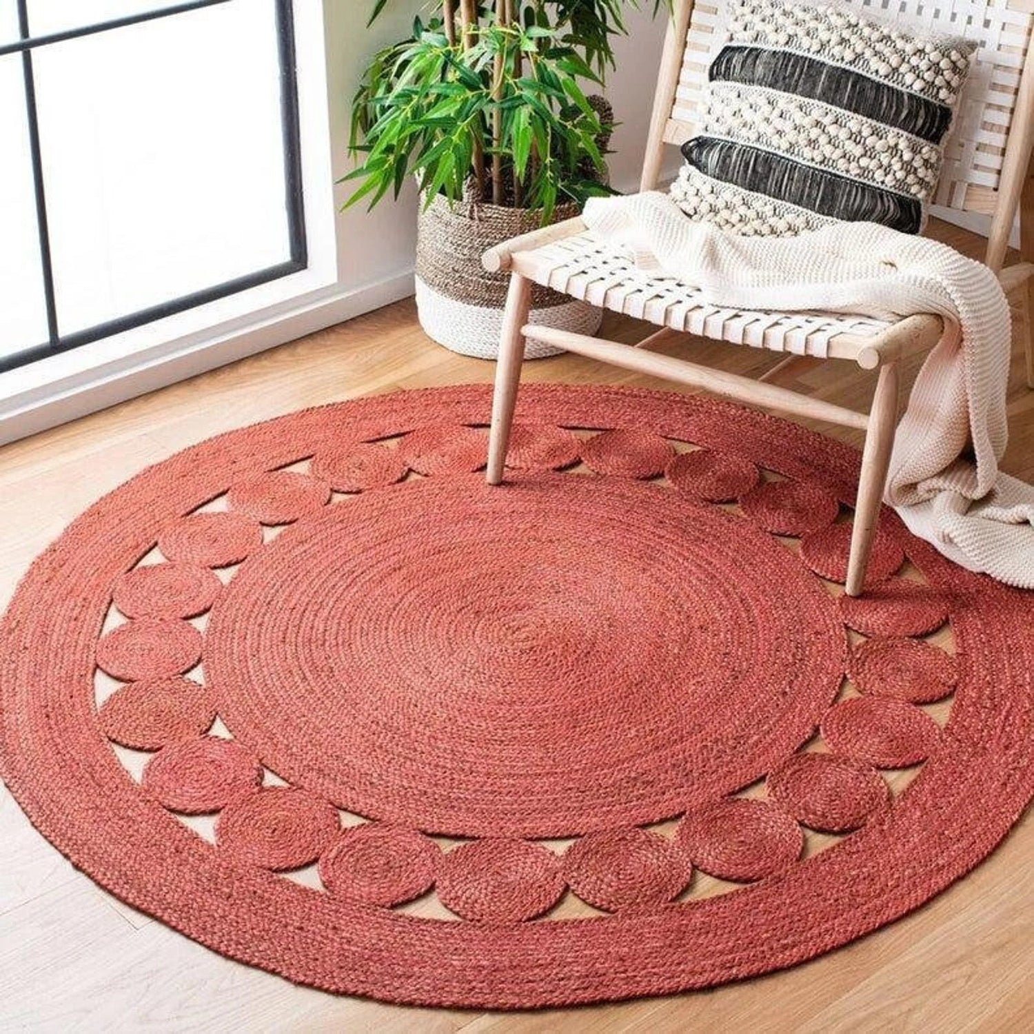PEONY - ROUND JUTE RUG - ART AVENUE