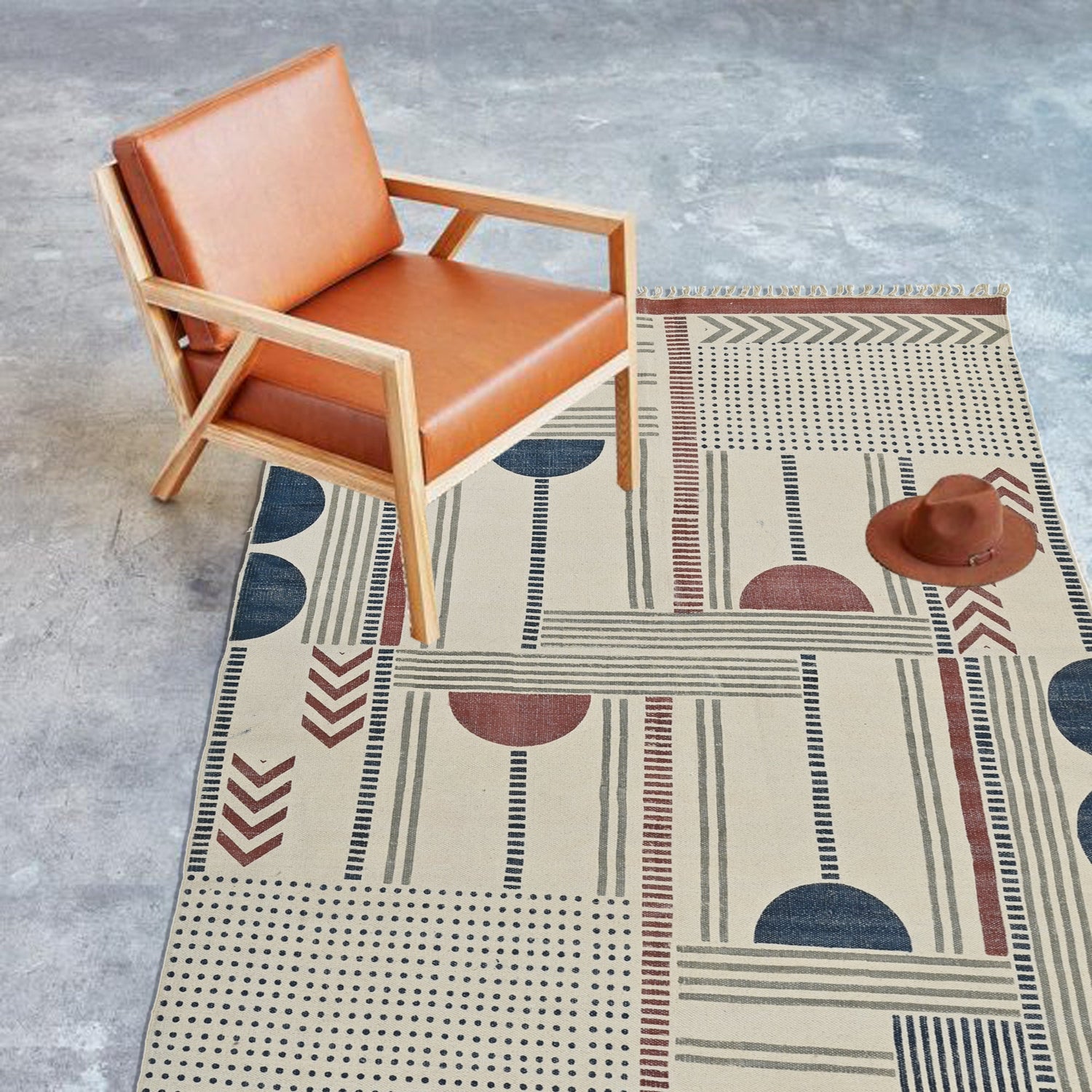 PREMIER - BLOCK PRINTED COTTON RUG - ART AVENUE