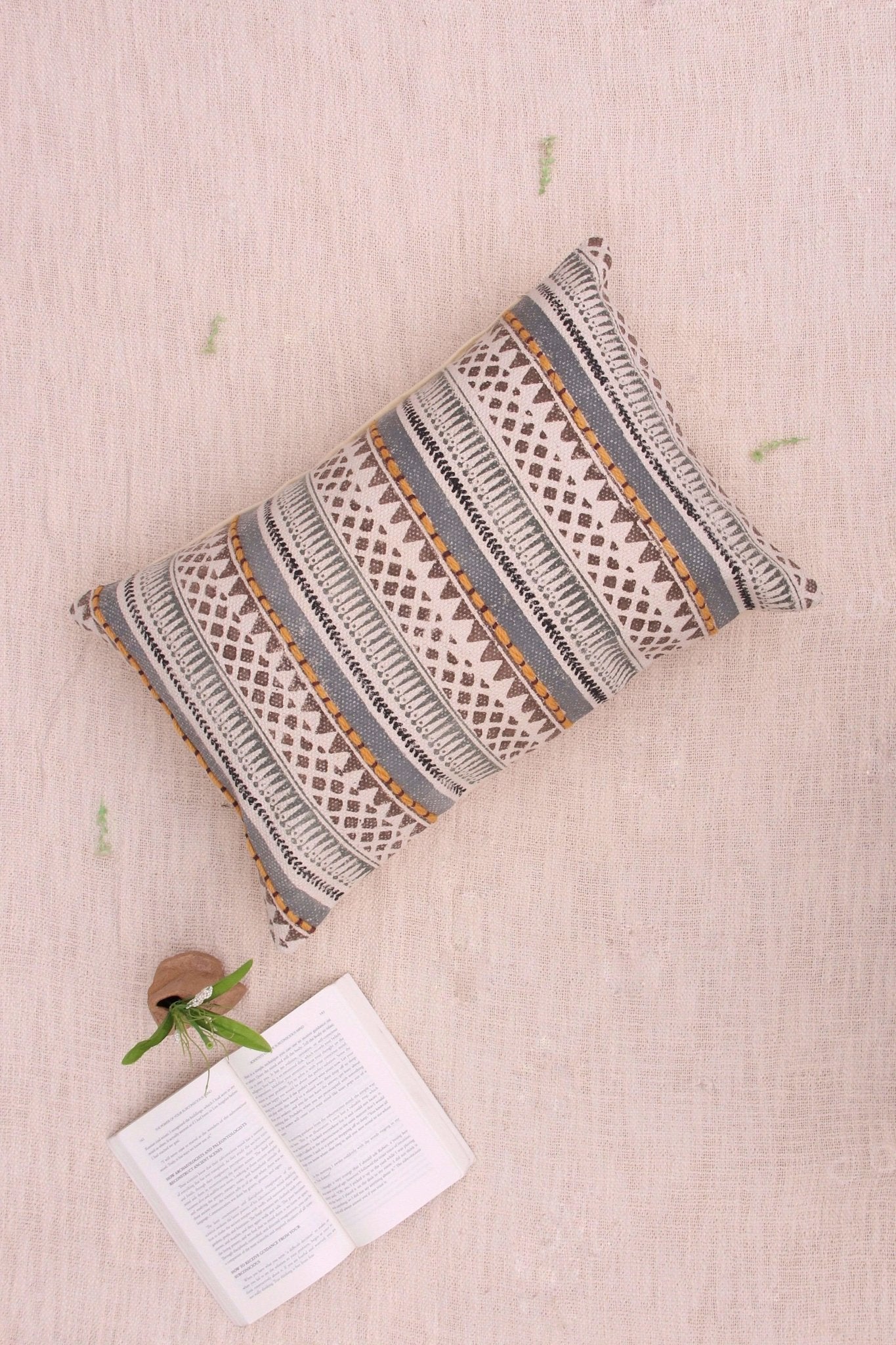 RUBY - LUMBAR CUSHION COVER -GREY - ART AVENUE