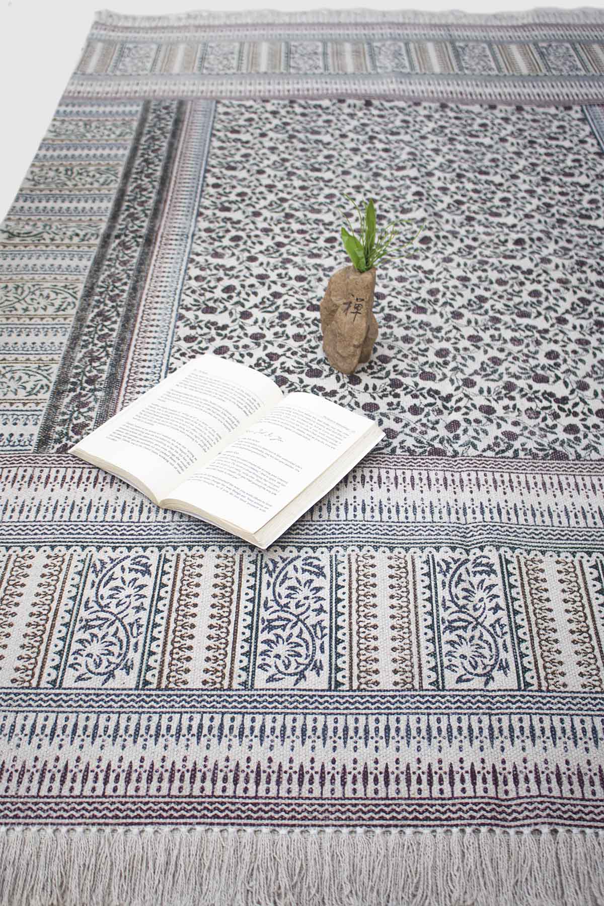 SANDALWOOD - BLOCK PRINTED RUG - ART AVENUE