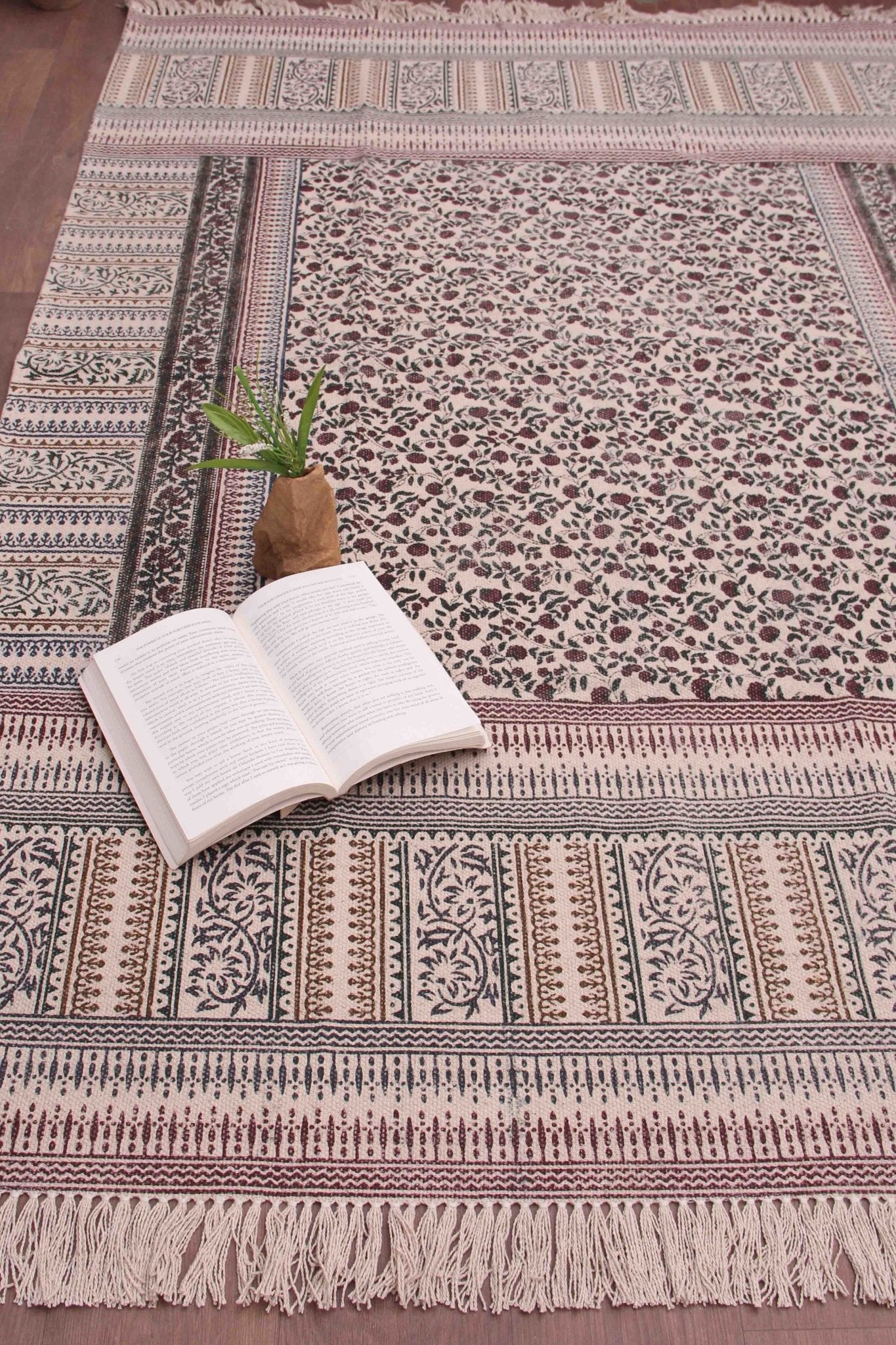 SANDALWOOD - BLOCK PRINTED RUG - ART AVENUE