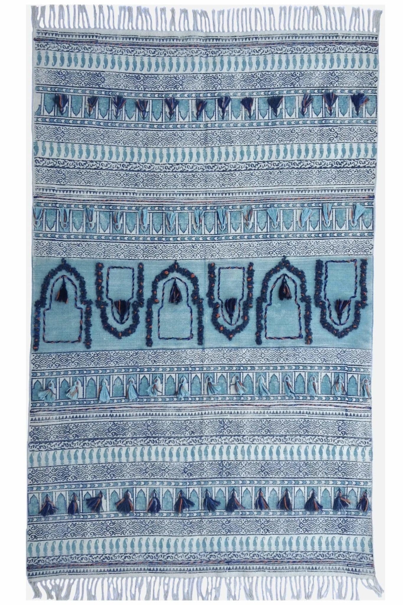 SAVOUR - BLOCK PRINTED RUG - TURQUOISE - ART AVENUE