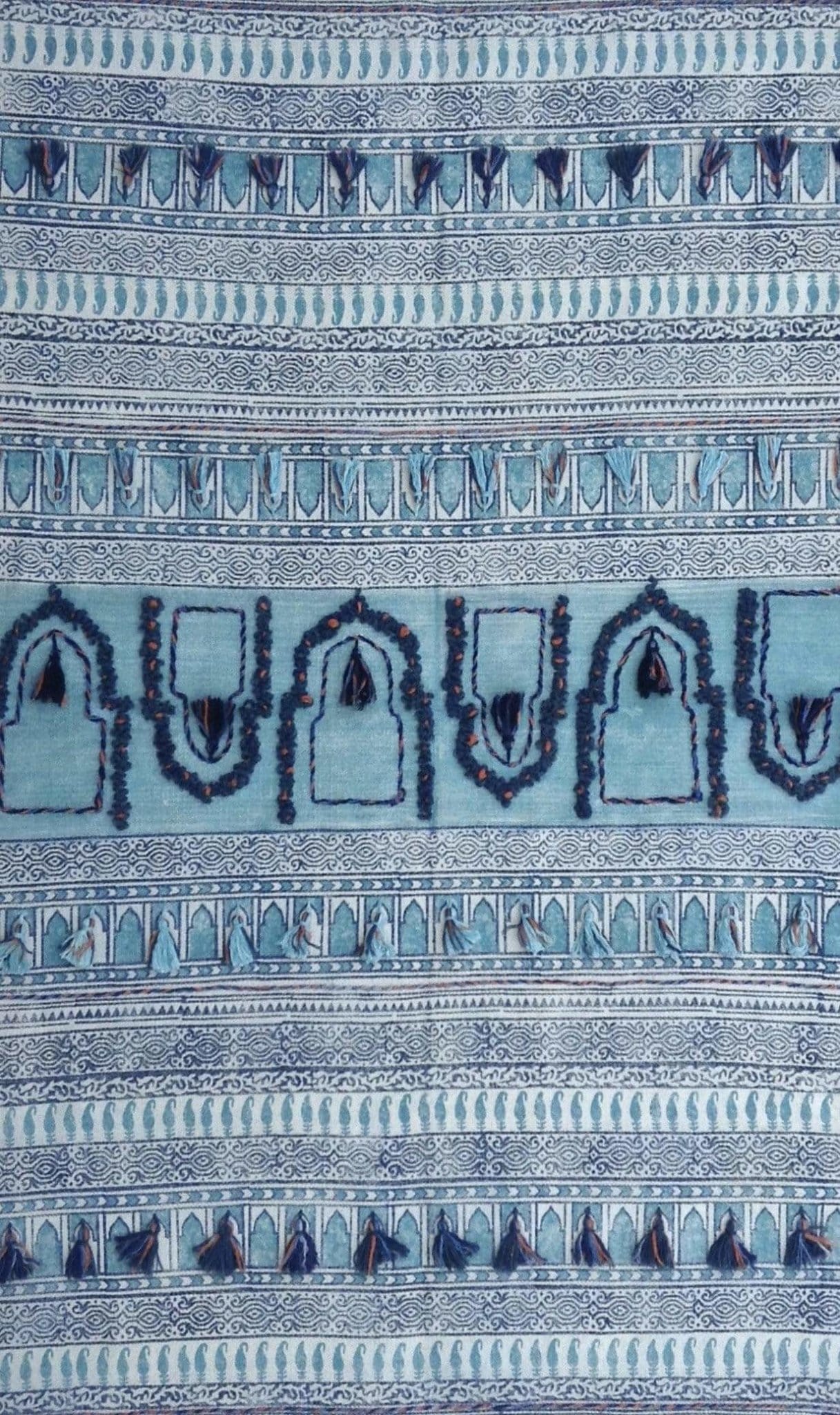 SAVOUR - BLOCK PRINTED RUG - TURQUOISE - ART AVENUE