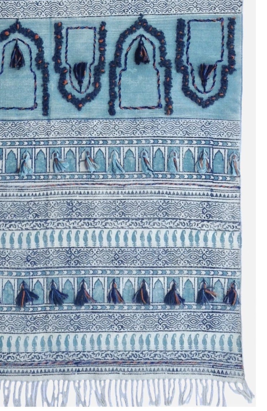 SAVOUR - BLOCK PRINTED RUG - TURQUOISE - ART AVENUE