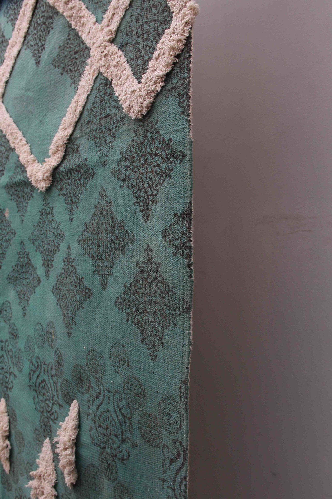 SELF - BLOCK PRINTED RUG - TURQUOISE GREEN - ART AVENUE