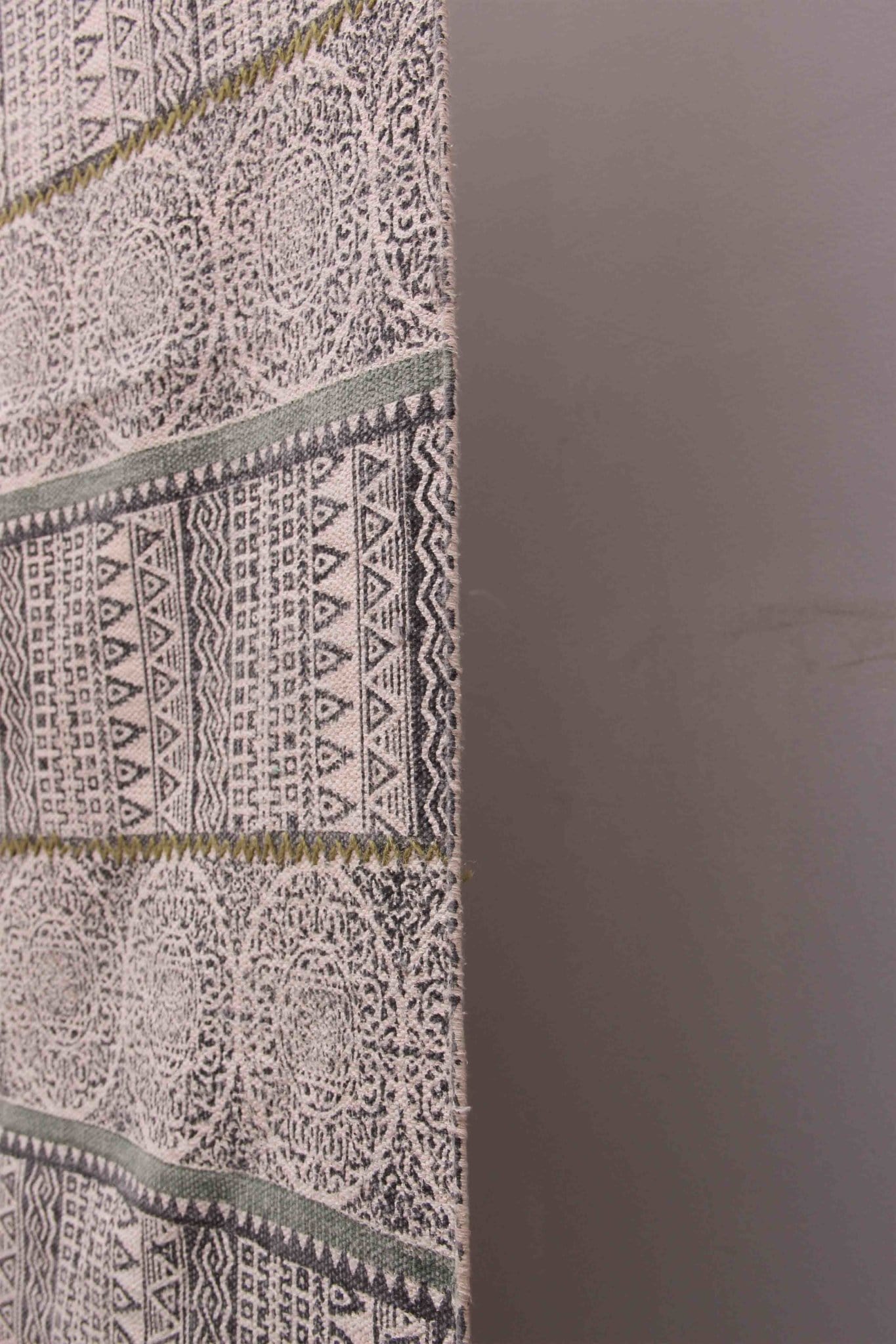 SENSATION - BLOCKPRINTED RUG - BLACK - ART AVENUE