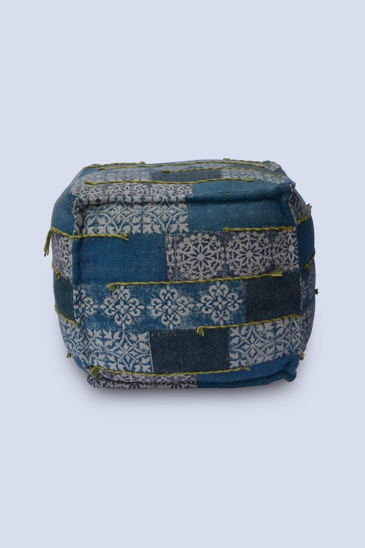 SLEPT - CUBICAL POUF-BLUE - ART AVENUE