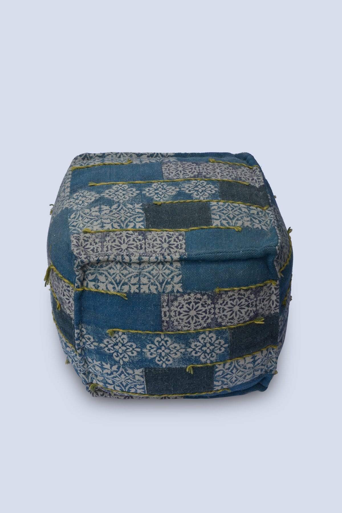SLEPT - CUBICAL POUF-BLUE - ART AVENUE