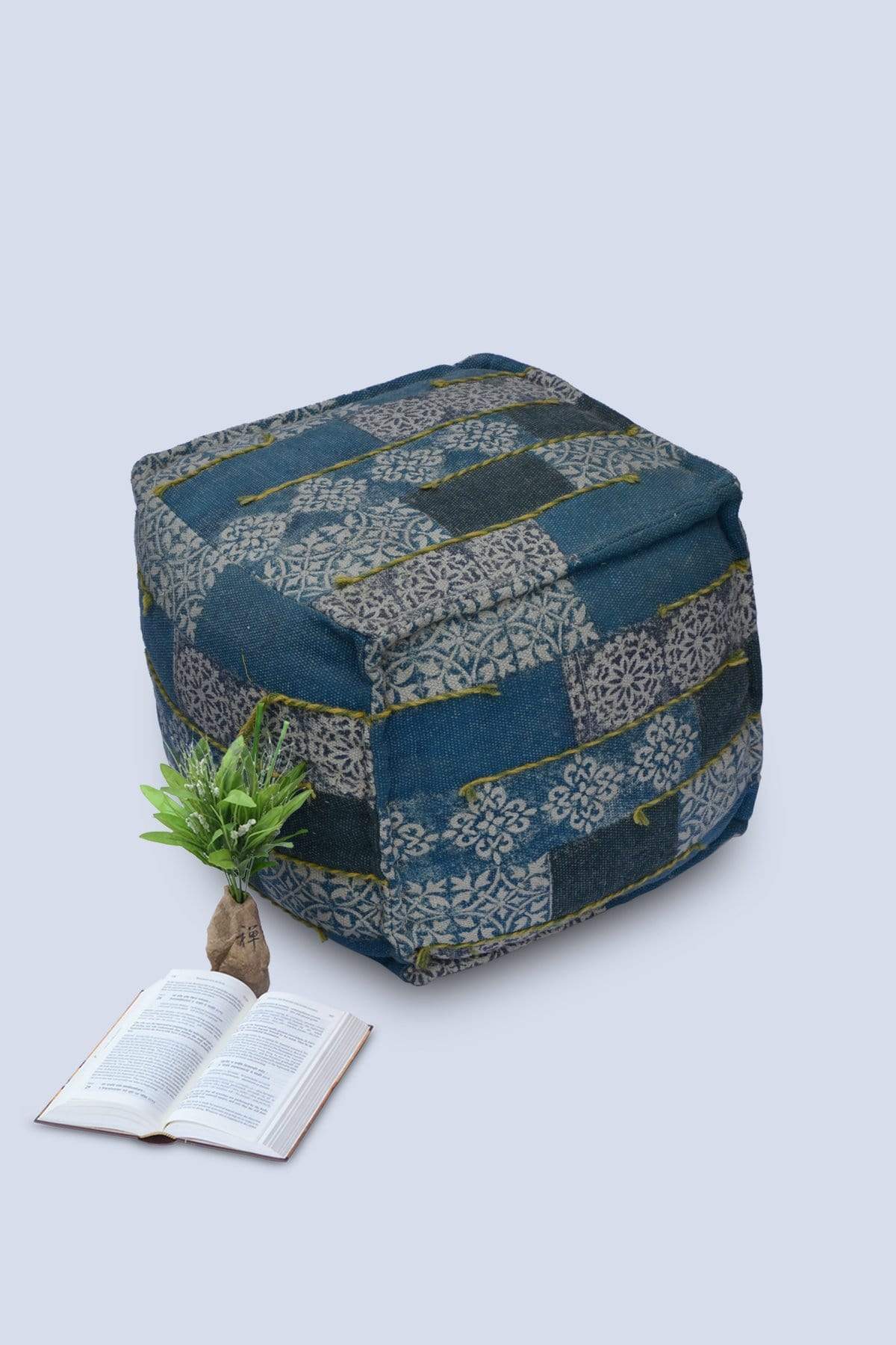 SLEPT - CUBICAL POUF-BLUE - ART AVENUE
