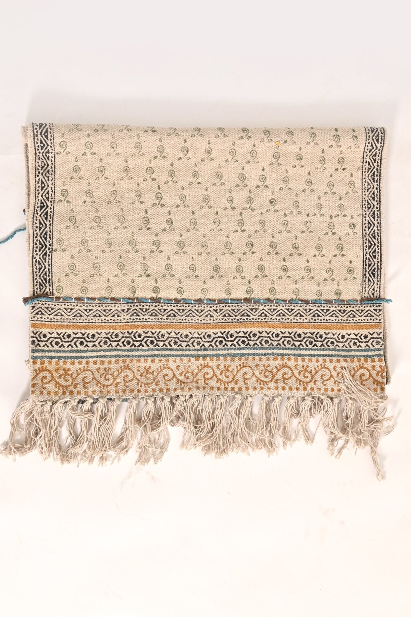 TARQUIN -BLOCK PRINTED FLOOR RUNNER - OFF WHITE - ART AVENUE