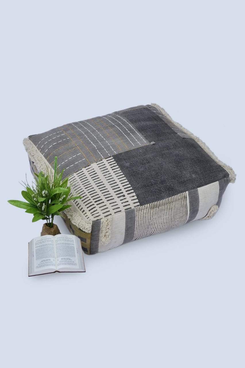 TOFFEE - CUBICAL POUF-GREY - ART AVENUE