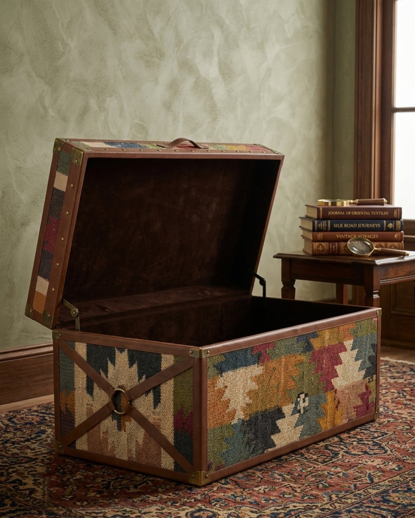 Aurum Kilim & Leather Trunk
