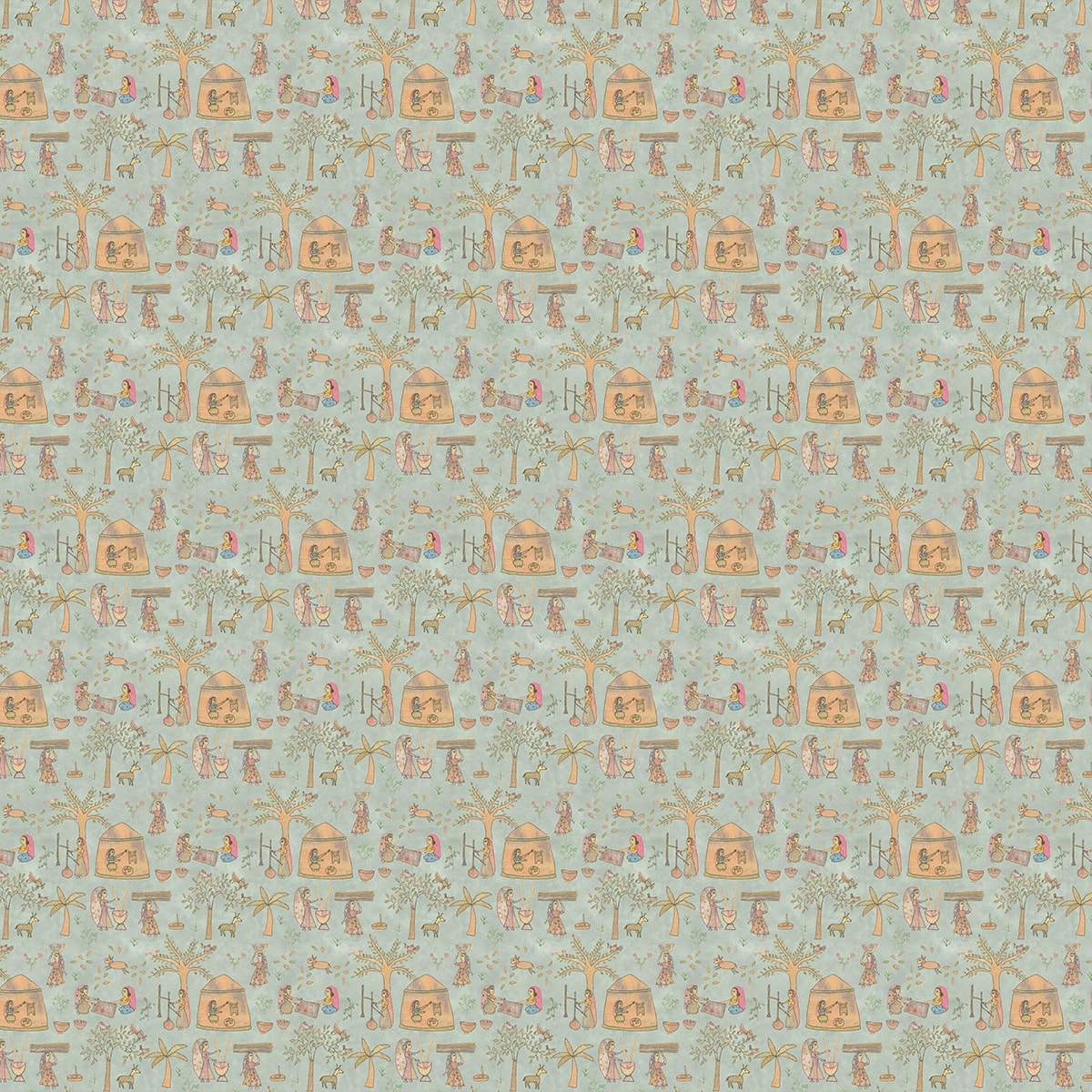 Mithila, Sujani Art Wallpaper, Sage