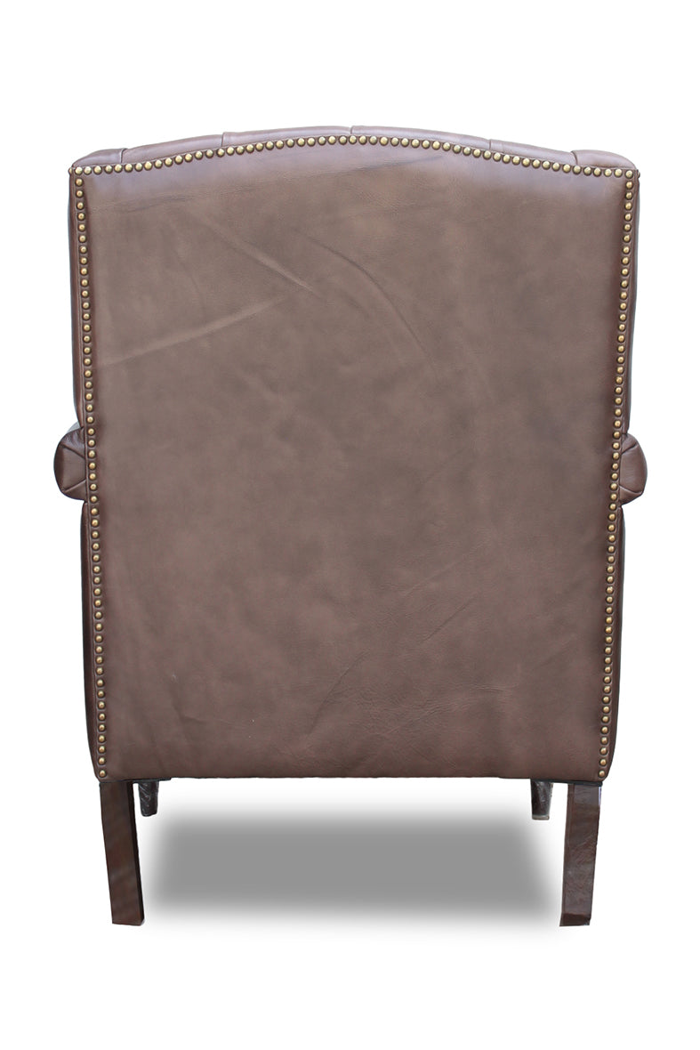 Kasauli Studded Leather Wing Chair