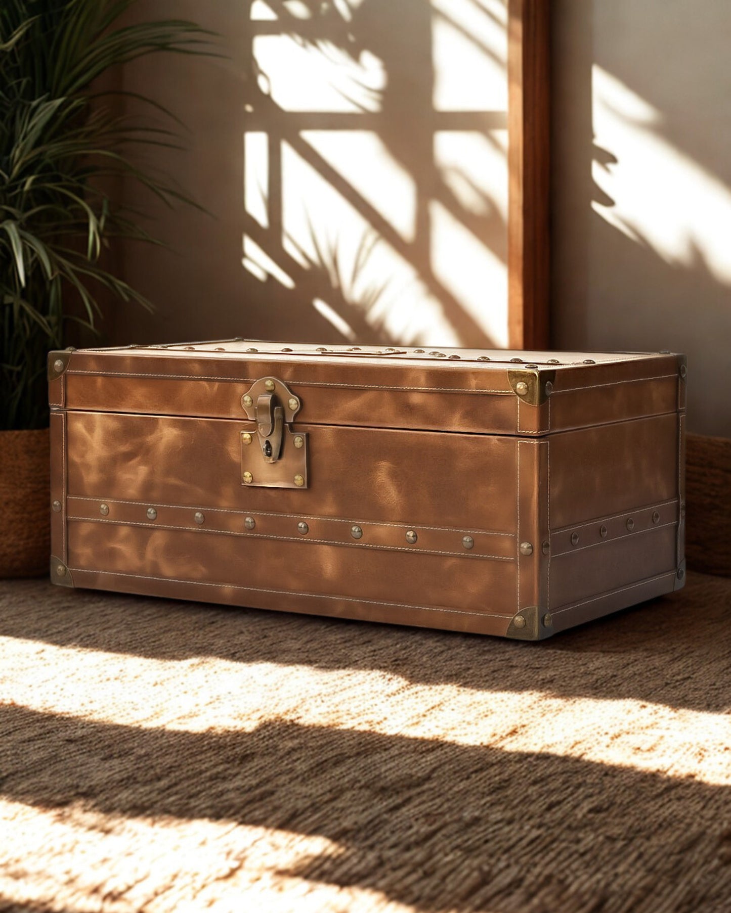 CORAL - LEATHER TRUNK
